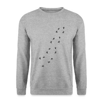 Gecko spur taps run crawl - Unisex Sweatshirt - salt & pepper - Front - Alina (178cm) & Michal (187cm)