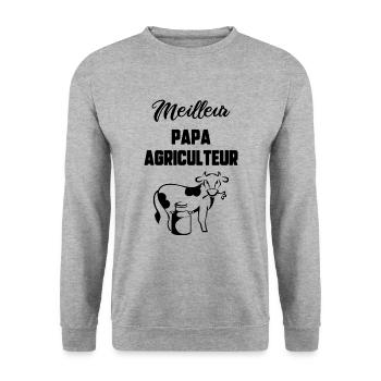 Meilleur papa agriculteur - Sweat-shirt Unisexe - gris chiné - Devant - Alina (178cm) & Michal (187cm)