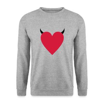 heart - Unisex Sweatshirt - salt & pepper - Front - Alina (178cm) & Michal (187cm)