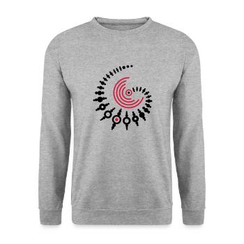 KORNkreis 1 | crop circle - Unisex Pullover - Weißgrau meliert - Vorne - Alina (178cm) & Michal (187cm)