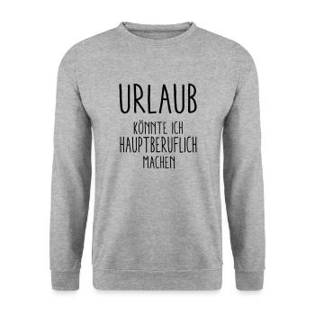 Urlaub - Unisex Pullover - Weißgrau meliert - Vorne - Alina (178cm) & Michal (187cm)