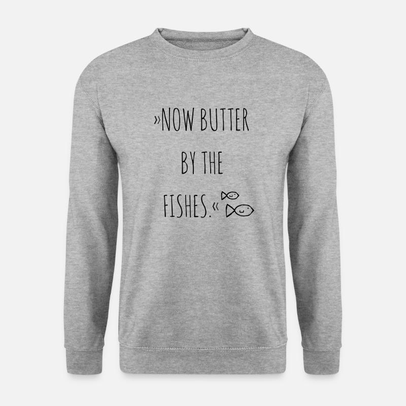 Butter by the Fishes - Unisex Pullover - Weißgrau meliert