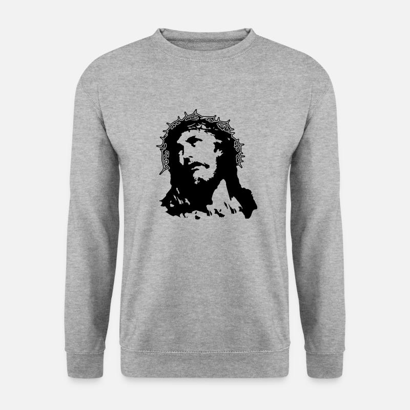 Jesus de - Unisex Pullover - Weißgrau meliert