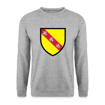 Blason Lorraine (T) - Sweat-shirt Unisexe - gris chiné - Devant - Alina (178cm) & Michal (187cm)