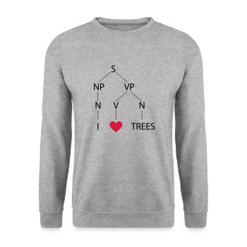 Syntaxbaum - Unisex Pullover - Weißgrau meliert - Vorne - Alina (178cm) & Michal (187cm)
