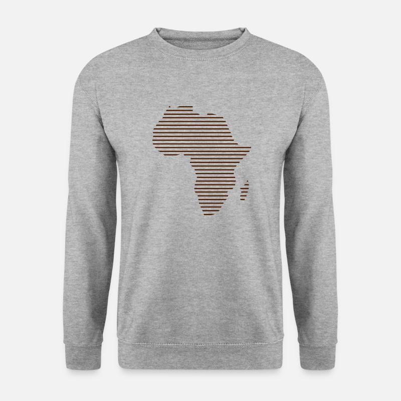 Afrika // Afrikakarte // Abstrakt // Linien - Unisex Pullover - Weißgrau meliert