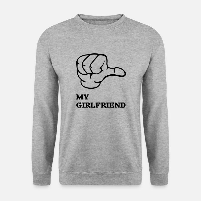 my_girlfriend - Unisex Pullover - Weißgrau meliert