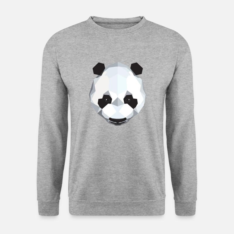 Panda - Low Poly Polygon Style - Unisex Sweatshirt - salt & pepper