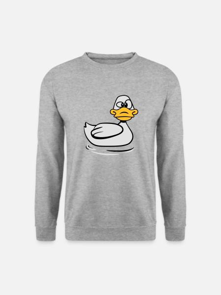 Ente doof - Unisex Pullover - Weißgrau meliert