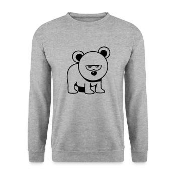 Bear little funny - Unisex Sweatshirt - salt & pepper - Front - Alina (178cm) & Michal (187cm)