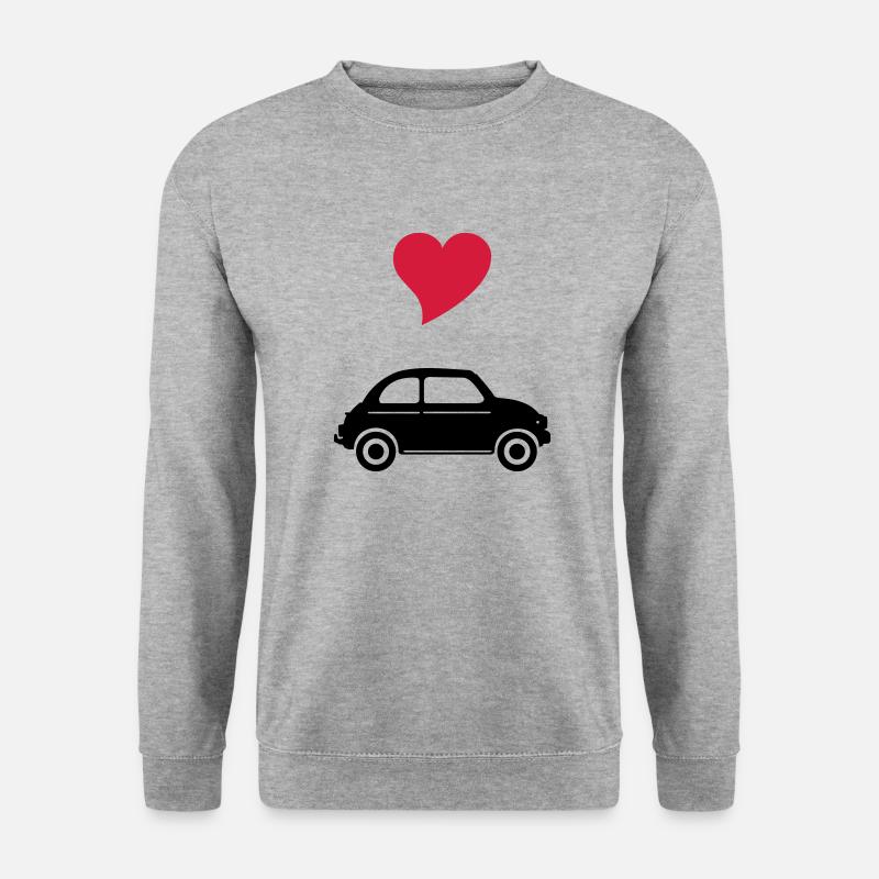 500 mit Herz - Unisex Pullover - Weißgrau meliert