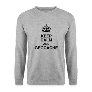 Geocaching / Geocacher / Compass / GPS - Unisex Sweatshirt - salt & pepper - Front - Alina (178cm) & Michal (187cm)