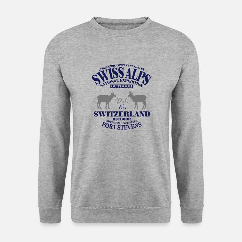 Switzerland - Schweiz - Unisex Pullover - Weißgrau meliert