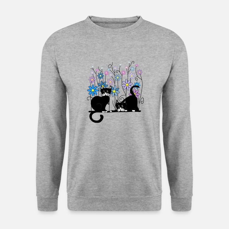 Ein paar Katzen - Unisex Pullover - Weißgrau meliert