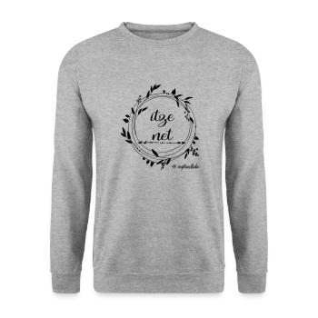 itze net - Unisex Pullover - Weißgrau meliert - Vorne - Alina (178cm) & Michal (187cm)