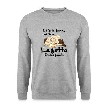 Life 1 3 - Unisex Sweatshirt - salt & pepper - Front - Alina (178cm) & Michal (187cm)
