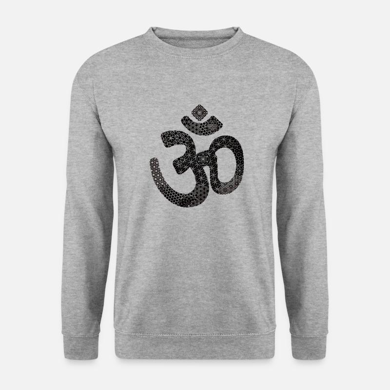 AUM Sanskrit Silbe - Unisex Pullover - Weißgrau meliert