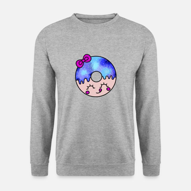 Donut-Galaxie kawaii - Unisex Pullover - Weißgrau meliert