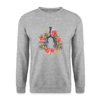 ANATOMICAL ART FLORAL BRONCHES - Unisex Sweatshirt - salt & pepper - Front - Alina (178cm) & Michal (187cm)