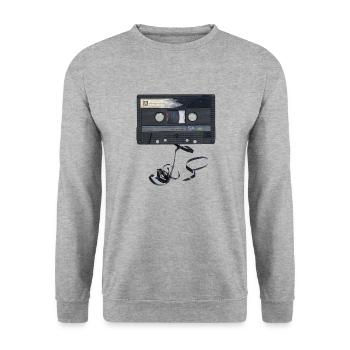 Music walkman audio tape retro music - Unisex Sweatshirt - salt & pepper - Front - Alina (178cm) & Michal (187cm)