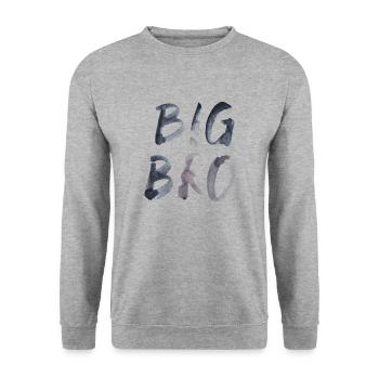 big bro big brother scripture kids saying - Unisex Sweatshirt - salt & pepper - Front - Alina (178cm) & Michal (187cm)