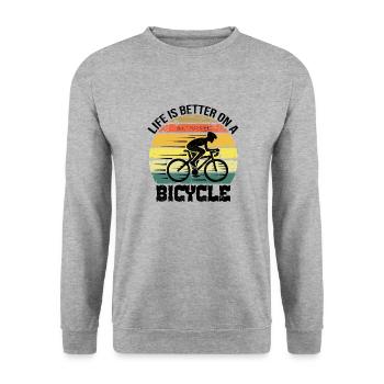 Bicyclette - Sweat-shirt Unisexe - gris chiné - Devant - Alina (178cm) & Michal (187cm)