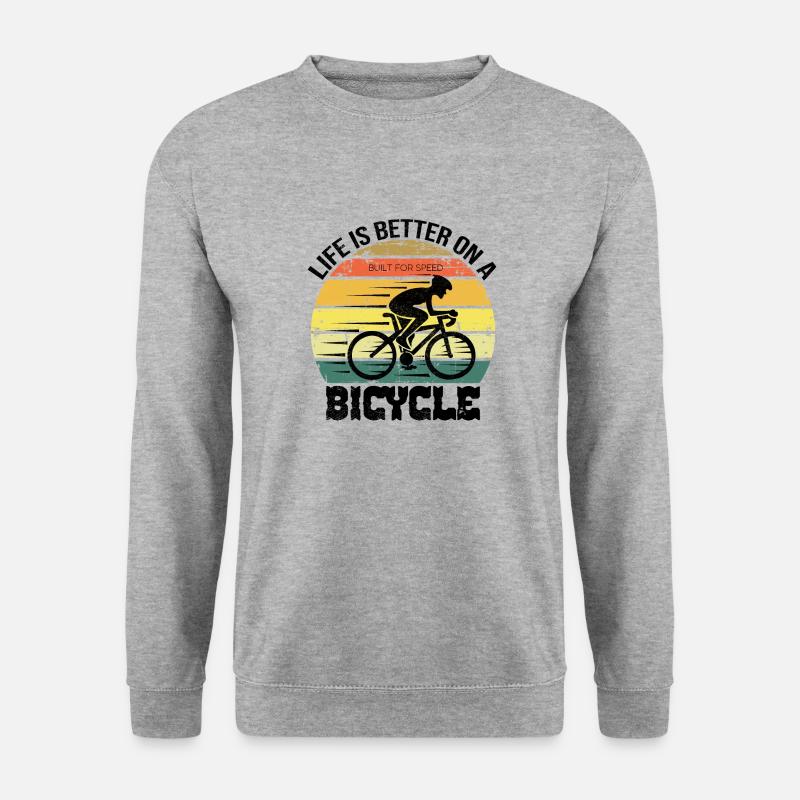 Fahrrad - Unisex Pullover - Weißgrau meliert