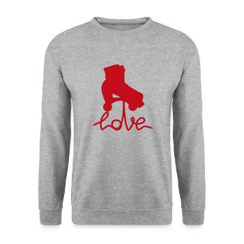 Roller love - Sweat-shirt Unisexe - gris chiné - Devant - Alina (178cm) & Michal (187cm)