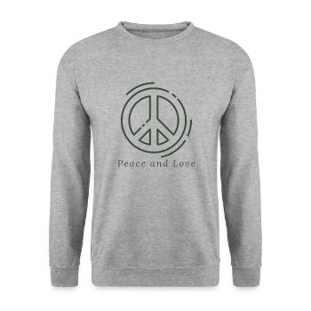 Peace & Love - Unisex Sweatshirt - salt & pepper - Front - Alina (178cm) & Michal (187cm)