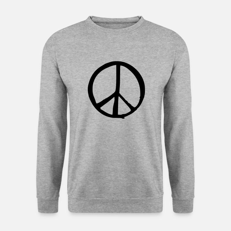 Peacezeichen - Unisex Pullover - Weißgrau meliert