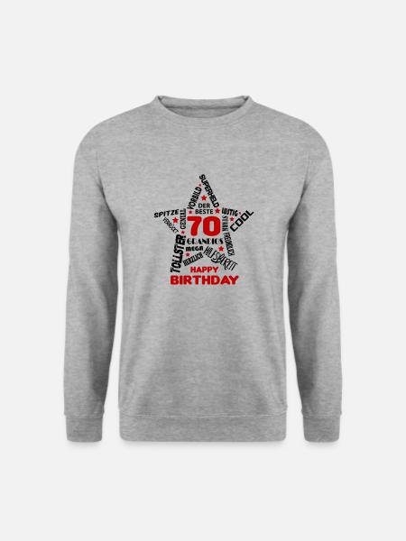 Geburtstag Mann 70 Happy Birthday Men Alter Best - Unisex Pullover - Weißgrau meliert