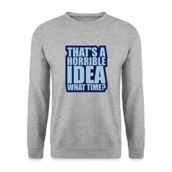 Thats a horrible Idea - Unisex Sweatshirt - salt & pepper - Front - Alina (178cm) & Michal (187cm)