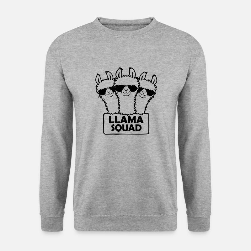Conception d’équipe Llama Squad - Sweat-shirt Unisexe - gris chiné