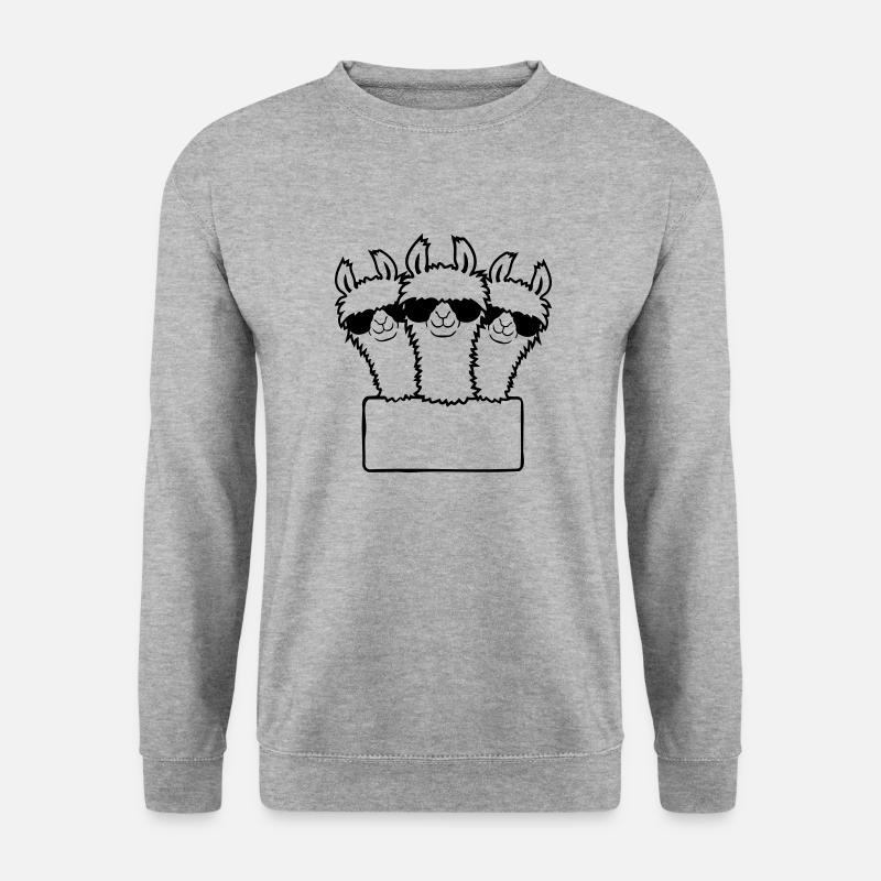 Lamas Team Empty Shield - Unisex Sweatshirt - salt & pepper