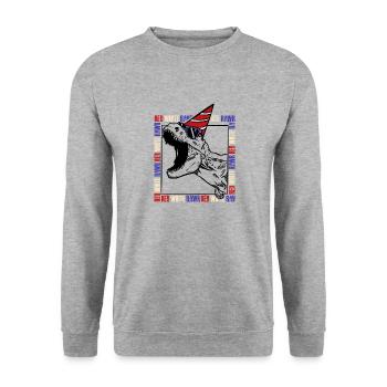 Red White Rawr - Unisex Sweatshirt - salt & pepper - Front - Alina (178cm) & Michal (187cm)