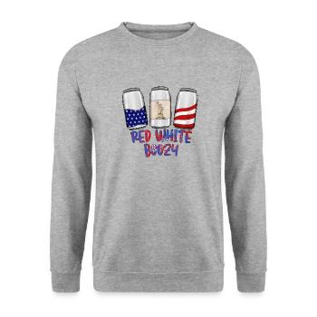 Red White Boozy - Unisex Sweatshirt - salt & pepper - Front - Alina (178cm) & Michal (187cm)