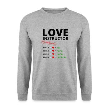 Love Instructor for women only - Sweat-shirt Unisexe - gris chiné - Devant - Alina (178cm) & Michal (187cm)