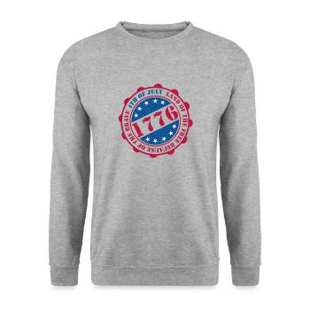 4th of July Stamp - Unisex Sweatshirt - salt & pepper - Front - Alina (178cm) & Michal (187cm)