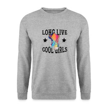 Long Live Cool Girls - Unisex Sweatshirt - salt & pepper - Front - Alina (178cm) & Michal (187cm)