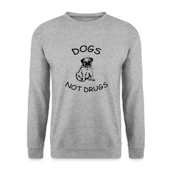 dogs not drugs - Unisex Sweatshirt - salt & pepper - Front - Alina (178cm) & Michal (187cm)