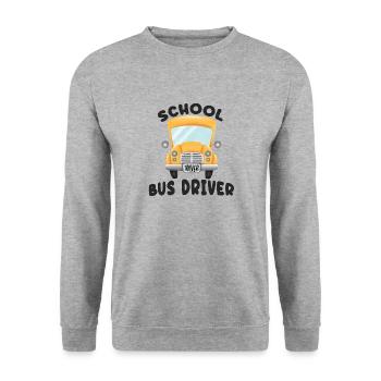 School Bus Driver - Unisex Sweatshirt - salt & pepper - Front - Alina (178cm) & Michal (187cm)