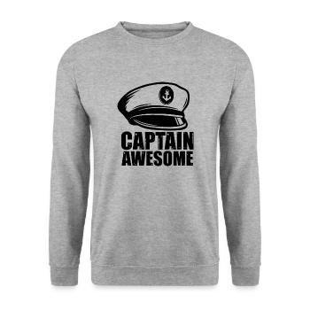 Captain awesome - Unisex Sweatshirt - salt & pepper - Front - Alina (178cm) & Michal (187cm)