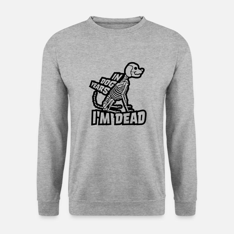 in dog years Dead - Unisex Pullover - Weißgrau meliert
