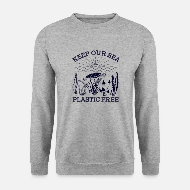 Rettet das Meer, Rettet den Ocean, Tiere Korallen - Unisex Pullover - Weißgrau meliert