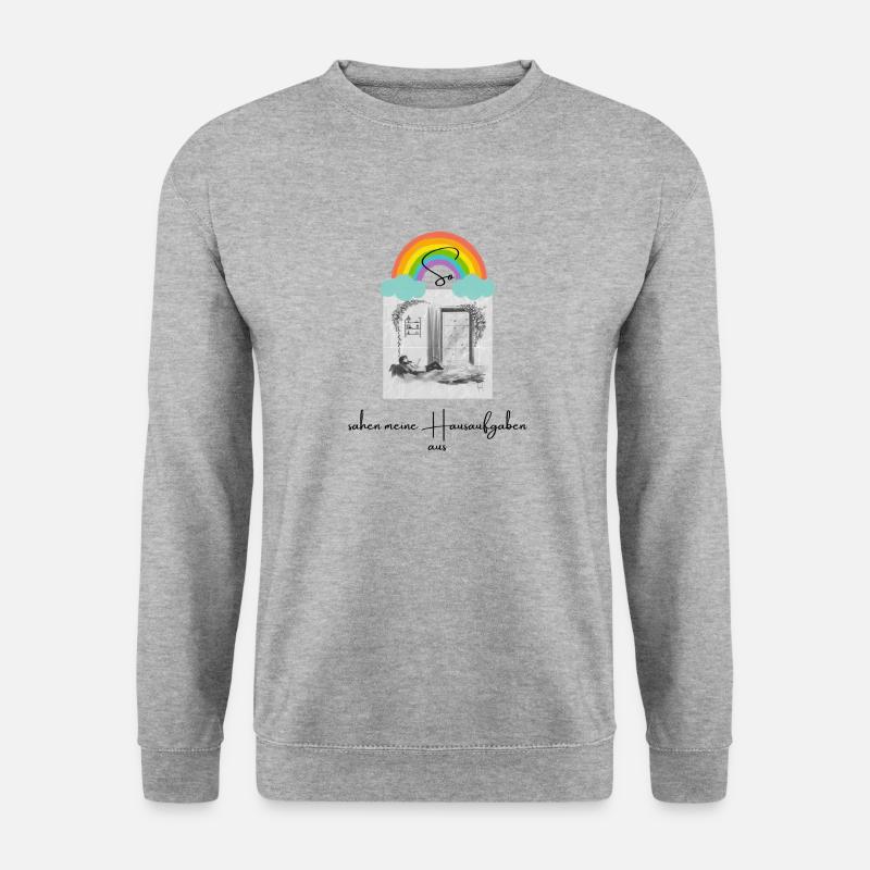 So sahen meine Hausaufgaben aus - Unisex Pullover - Weißgrau meliert