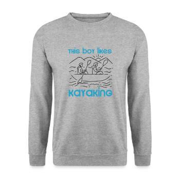 Kayak Pagaie Sports nautiques Kayak Nature - Sweat-shirt Unisexe - gris chiné - Devant - Alina (178cm) & Michal (187cm)