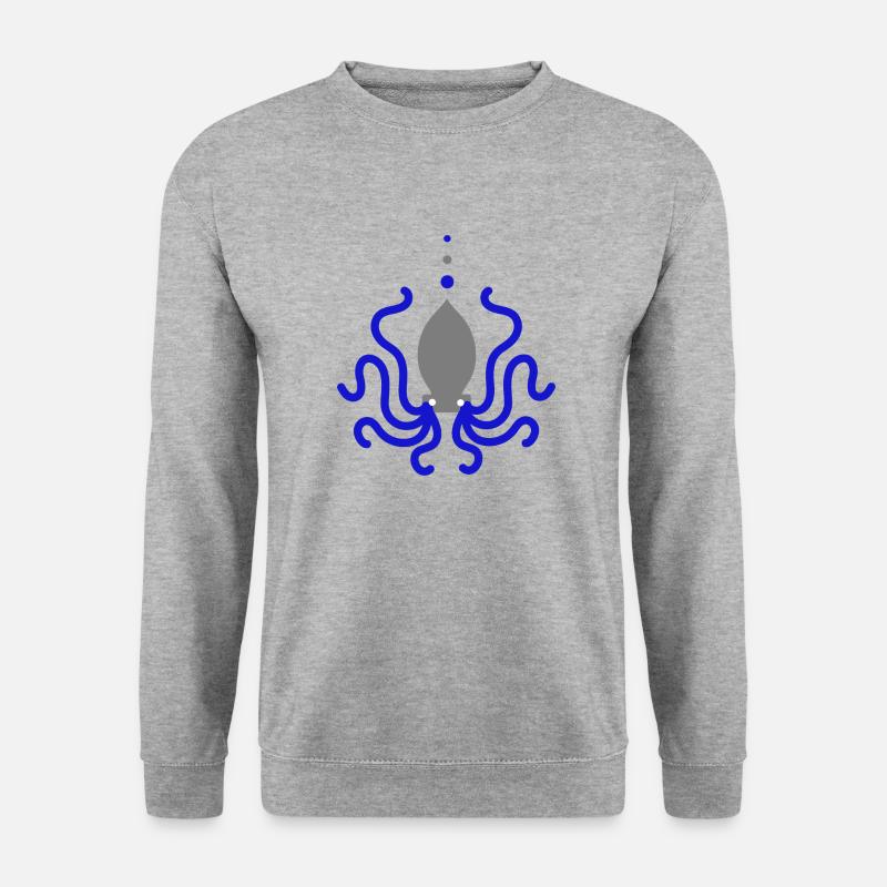 Octopus Octopus Blue Grey Animation - Sweat-shirt Unisexe - gris chiné