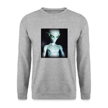 Evil Alien - Unisex Sweatshirt - salt & pepper - Front - Alina (178cm) & Michal (187cm)