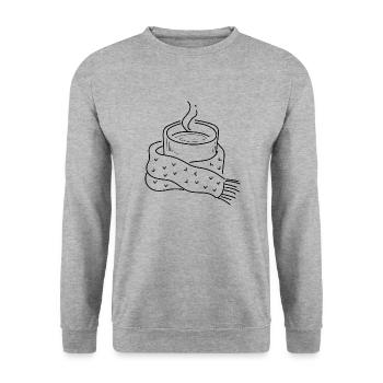 Chocolat chaud pour la saison hivernale Cozy - Sweat-shirt Unisexe - gris chiné - Devant - Alina (178cm) & Michal (187cm)