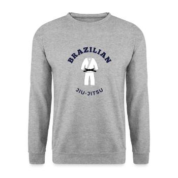Brazilian Jiu Jitsu - Unisex Pullover - Weißgrau meliert - Vorne - Alina (178cm) & Michal (187cm)